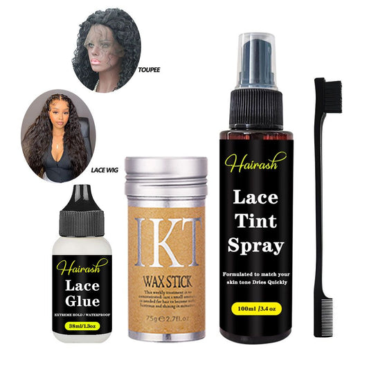 4pcs Lace Wig Care Kit: Natural-Tone Wig Spray for Skin-Tone Matching, Wig Glue, Wig Comb - Perfect Wig Styling Essentials Lace Wig Maintenance Tools