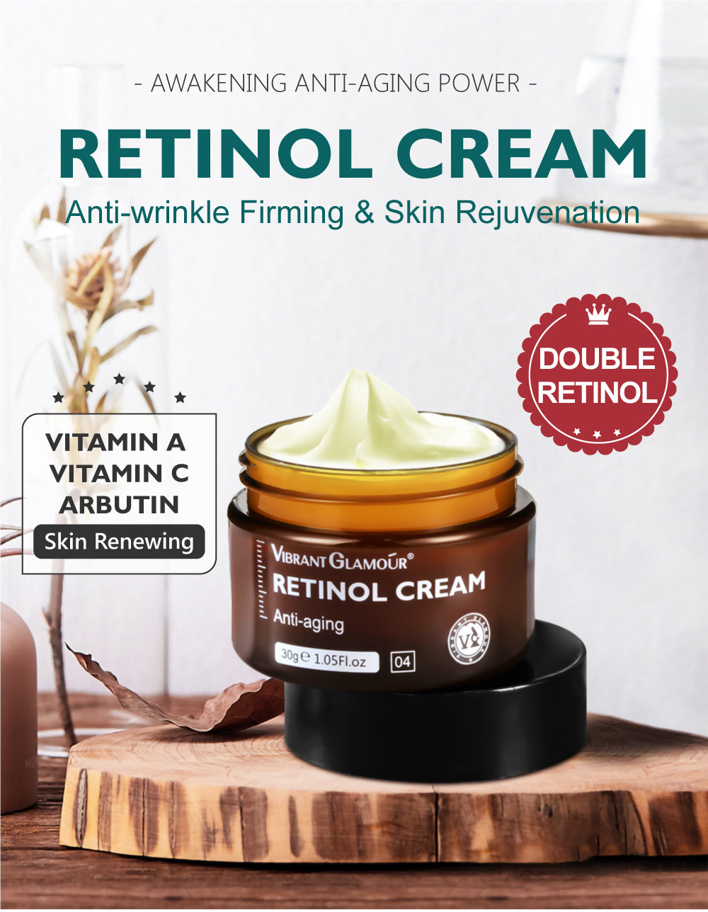 Retinol Face Cream Firming Lifting Anti-Wrinkle Brightening Moisturizing Skin Care Best Face Moisturizer Clear Essence Cream
