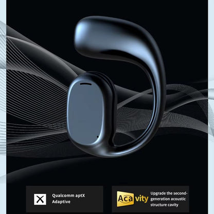 Wireless Bluetooth Earphone Bone Conduction Headphones Sports Earbud Ear-hook Waterproof Noise Reduction Earpods Display Touch Control Game Earpiece with Charging Case