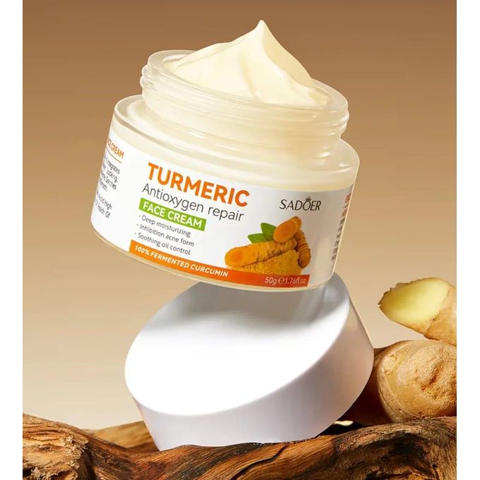 Sadoer Turmeric Face Cream, Anti Oxidation Tumeric Cream , Face Cream For Deep Moisturizing akin to Vitamin C, Prevents Acnes, Oil Control and Soothing, skin Repair