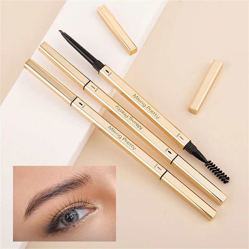 Double Head Eyebrow Pencil Super Fine Natural Long Lasting Waterproof Professional Brow Pen Eye Makeup Tattoo Eyebrow Pencil Brow Tattoo Pen Paint Makeup Eyebrows
