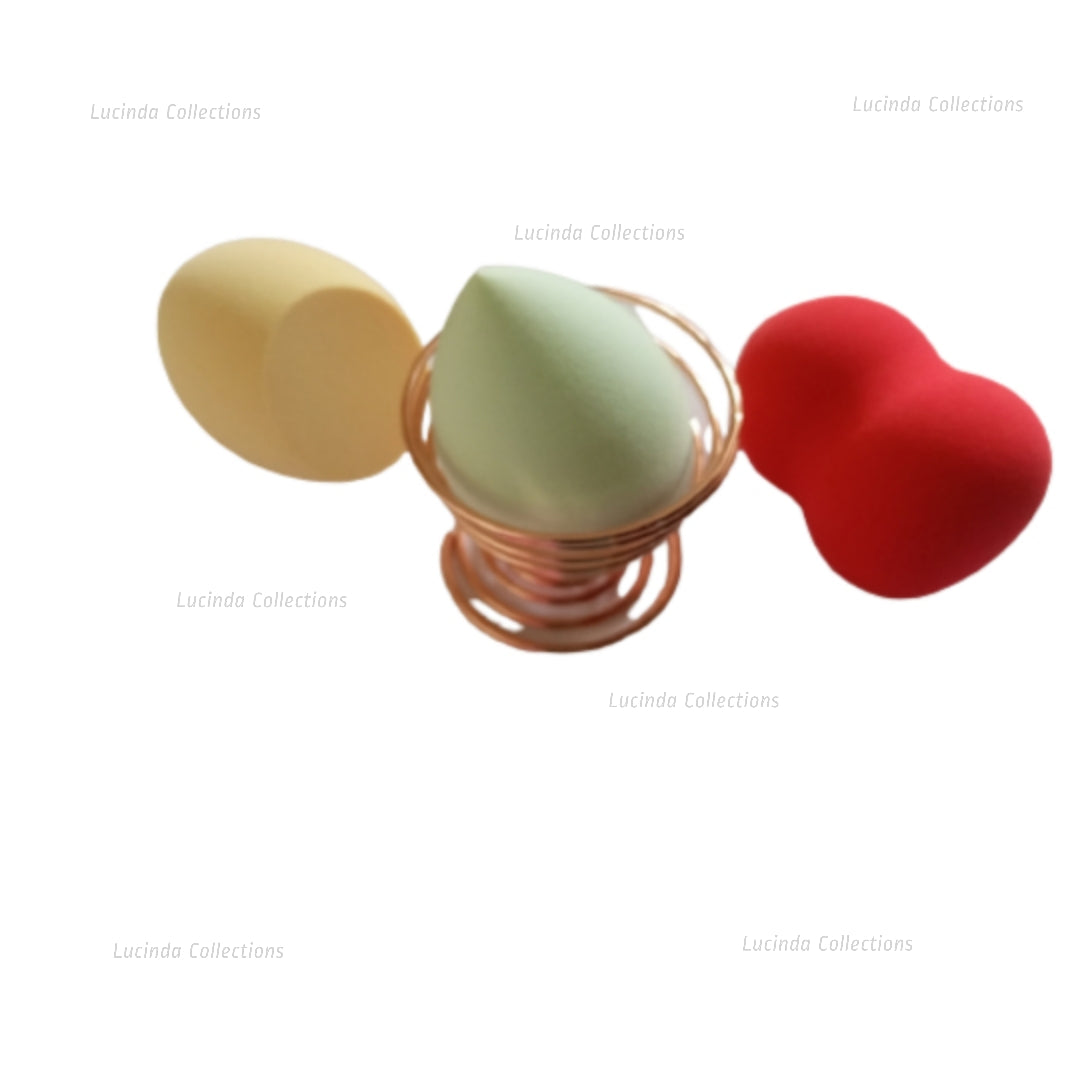 Makeup Puffs Sponge With Holder Stand Supporter Bevel Oblique Cut Gourd Waterdrop Foundation Powder Beauty Blender Set