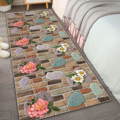 2 Pieces Kitchen Rug Set Non Slip Kitchen Mat Rubber Backing Mat Throw Rug for Kitchen Doormat Runner Rug Set Floor Carpet Household Carpet Home Decor