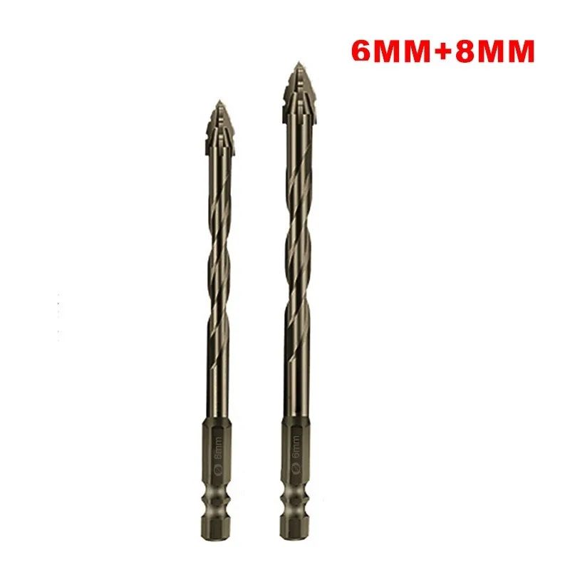 High-hard Four-edged Serrated Eccentric Drill Hand Tools For Dry Drilling Of Ceramic Tiles Glass Marble Concrete Stainless Steel Drill Bits, The Site All Porcelain Concrete Wall Brick Impact Steel Bar