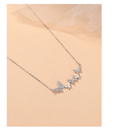Butterfly Necklace Small fresh Five butterflies Temperament all-match Suitable for women