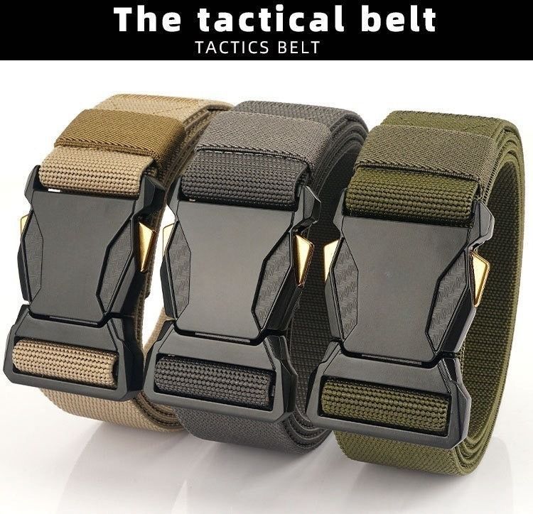 Men Tactical Belts Quick Release Outdoor Training Belt High Quality Casual Sports Men Belt Breathable and Comfortable Nylon Canvas Pants Belt Classic High Elastic Soldier Belt