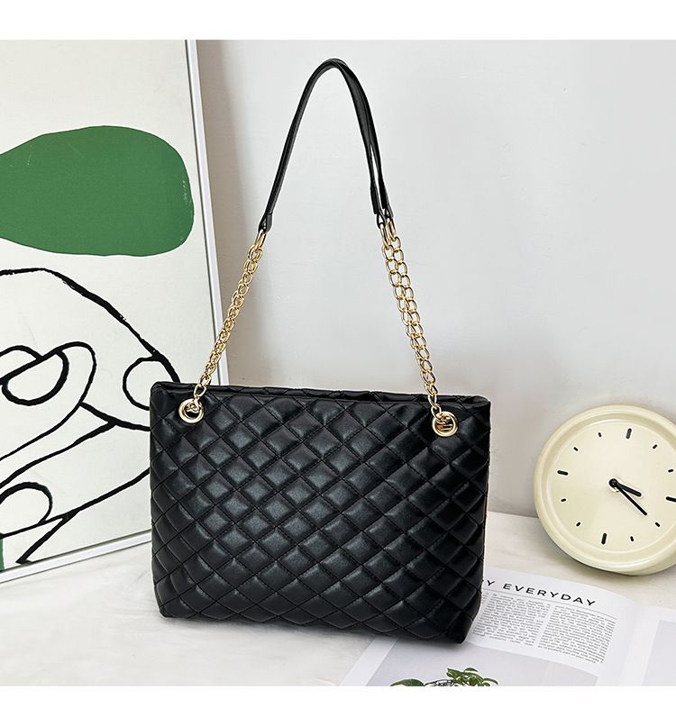 Large capacity Mommy bag Women's bag two-piece shoulder bag printed diamond check bag