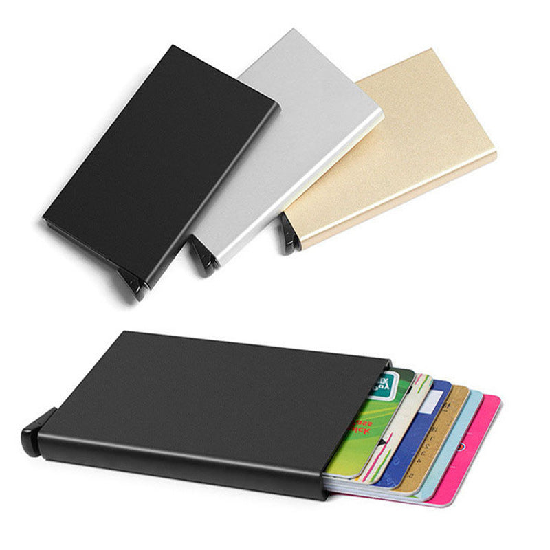 Men's Metal Aluminum Alloy Credit Card Case Automatic Card Holder