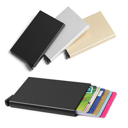 Men's Metal Aluminum Alloy Credit Card Case Automatic Card Holder