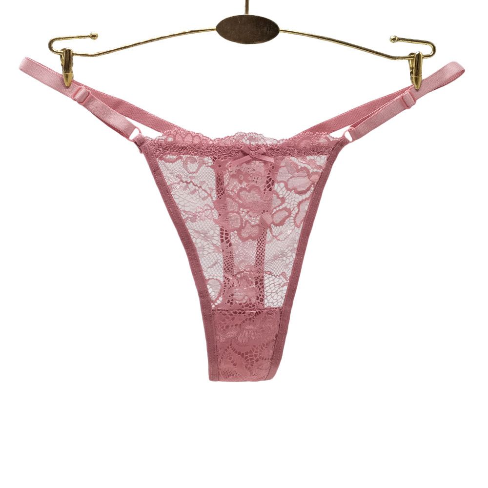 4 Pcs Women's low-rise panties solid color thong Girls Invisible briefs underwear clothing Ladies super soft Hollow out lace panties