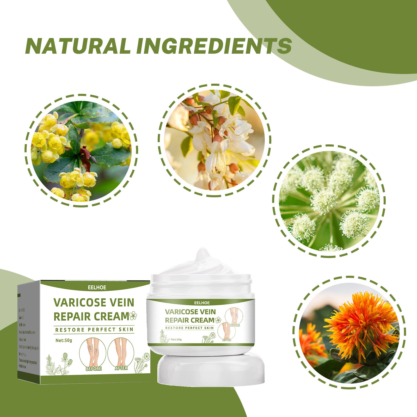 Varicose Veins Repair Cream Spider Varicose Vein Treatment Cream Vein Healing Ointment Improving Blood Circulation Leg Repair Gel