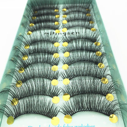 10 Pairs Faux 3D Mink Lashes Natural False Eyelashes Long Lasting Extension beautiful eyes Dramatic Fluffy Soft Wispy Volume Cross Reusable Eyelash Makeup Beauty Tools