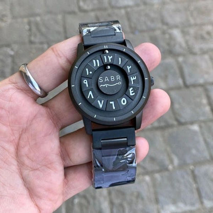 SABR Arabic Magnetic Ball Watch – Elegant Quartz Timepiece with Floating Spheres, Arabic Numerals Dial, Stainless Steel Build, Water-Resistant, Modern Islamic Design