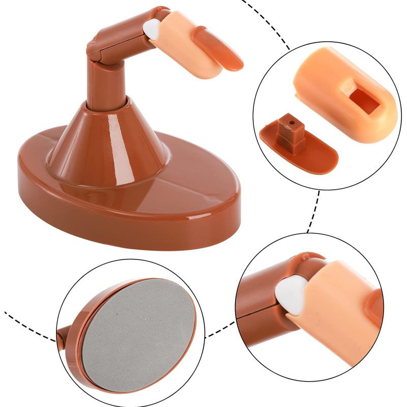 Acrylic Flexible Moveable Nail Practice Finger Adjustable Fake Fingers Detachable Beginners Practice Moving Finger Strap Base Hand Nail Art Training Nails Art DIY Tool