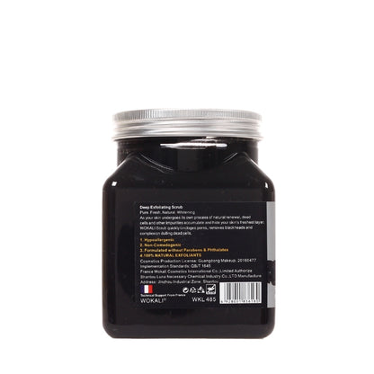 Wokali Charcoal Sherbet Body Scrub, 500ml - Deep Exfoliating Brightening Smoothening Skin