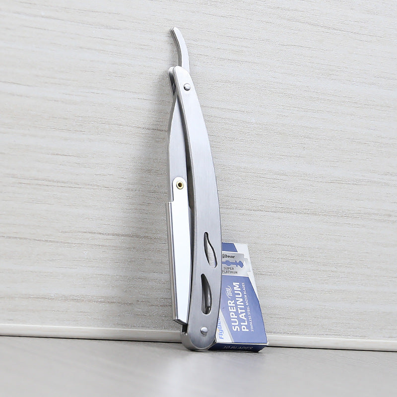 Stainless Steel Folding Knife With 10 Blades Barber Hair Removal Kit Clipper Men's Straight Hairdresser Razor Hair Removal Shaving Armpit Hair Pubic Hair Folding Razor Hair Removal Tool