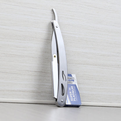 Stainless Steel Folding Knife With 10 Blades Barber Hair Removal Kit Clipper Men's Straight Hairdresser Razor Hair Removal Shaving Armpit Hair Pubic Hair Folding Razor Hair Removal Tool