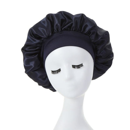 3 Pcs nightcap,Satin Headscarf Hat Sleeping Bonnet Curly Hair Wrap Silk Cap Fashion Wide Soft Elastic Springy Band Head Scarf Headwear Pure Color Night Sleep Hat Nightcap Head Cover