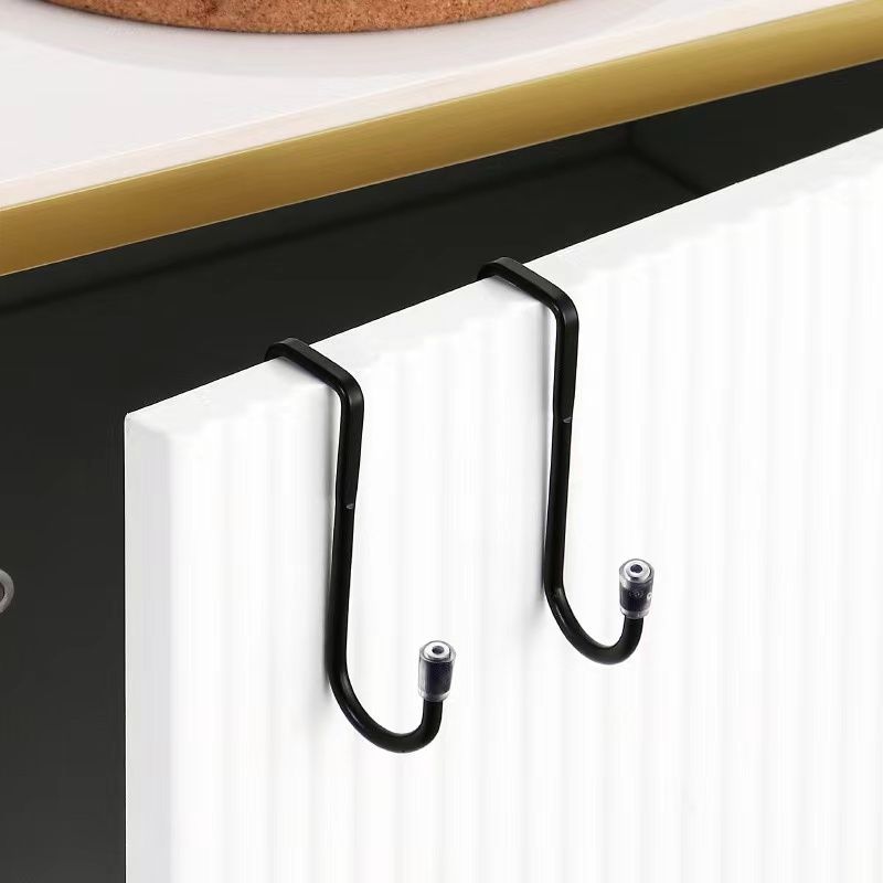 304 thicken stainless steel hook multifunctional cabinet door double-hook hole-free door back clothes hook kitchen hook
