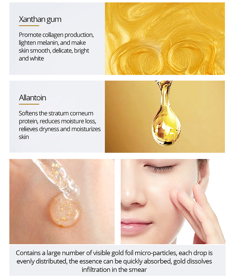 [Promotion] 100ml 24k Gold Hyaluronic Acid Nicotinamide Face Serum Anti Aging Facial Lifting Collagen Essence Skin Care Whitening Serum