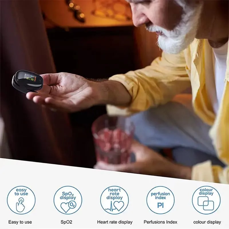 Fingertip Pulse Oximeter Digital Home Medical Equipment Oximeter Blood Oxygen Sensor Blood Oxygen Heart Rate Saturation Meter Portable Fingertip Blood Oxygen Monitor