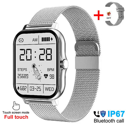 Smart Watch Fitness Bluetooth Call Connected Steel Watches Waterproof Man/Women Smartwatch Full Touch Screen Digital Sport Watch Heart Rate Fitness Tracker For Android IOS