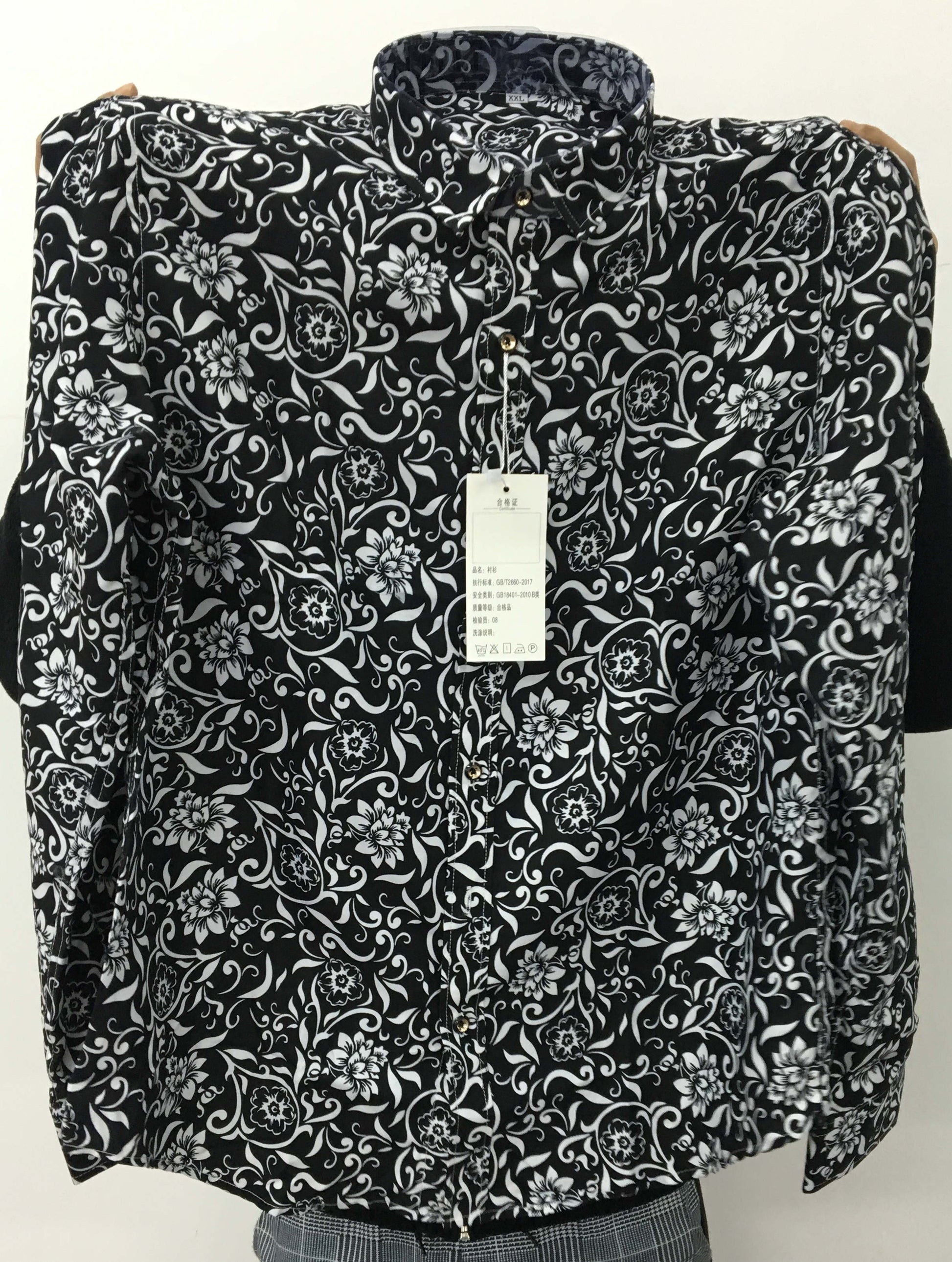 Shirts This Year's Popular Minority Design High-grade Men's Floral Shirt Style Large Stand Collar Long-sleeve Printing