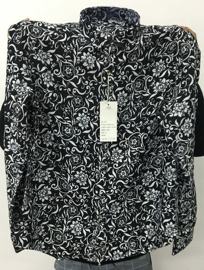 Shirts This Year's Popular Minority Design High-grade Men's Floral Shirt Style Large Stand Collar Long-sleeve Printing