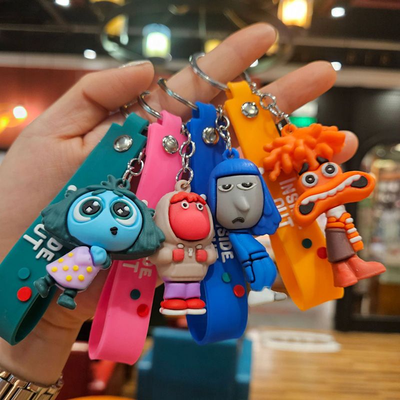 Fun Cute New Inside Out Keychain Pendant Inside Out Cartoon Car Keychain Ring Small Gift