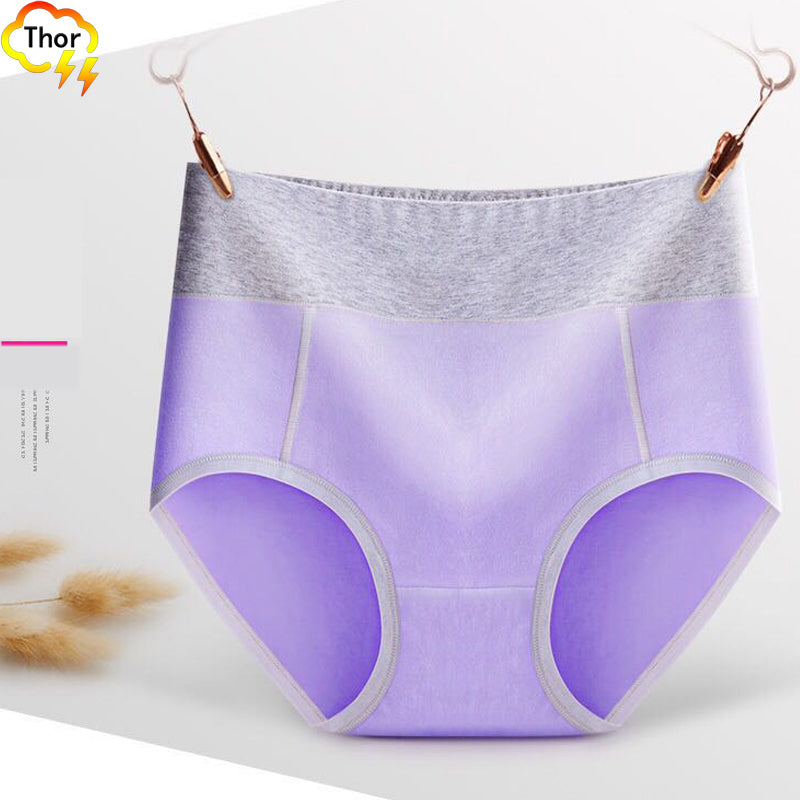 3PC Women’s underwear multi-color lingerie middle waist briefs girls triangle panties ladies plus-size fiber trend personality students underwear