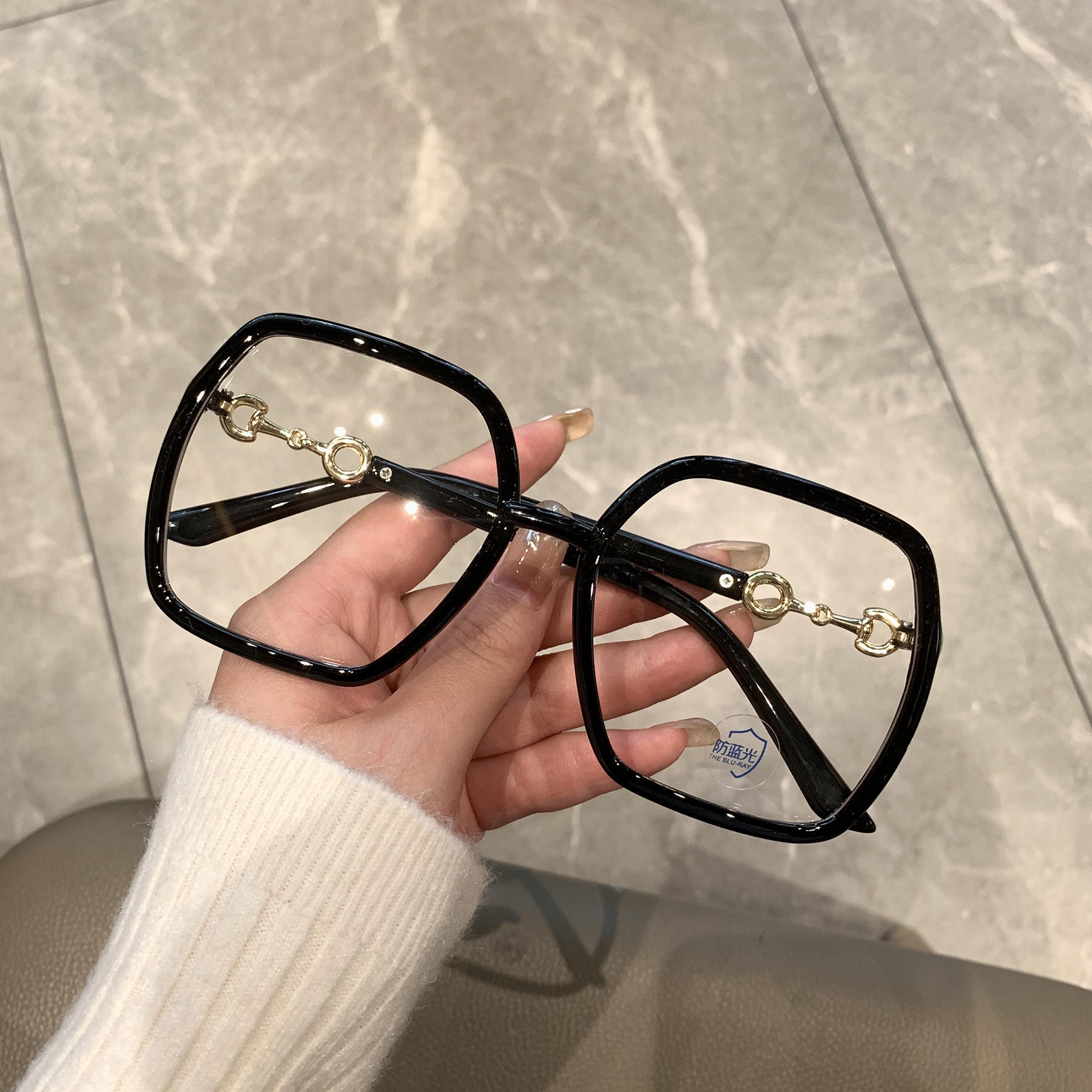 Women's Oversized Glasses Square Frame Designer Frames Optical Glasses Latest Glasses Frames Optical for Girl Blue Light Blocking Gaming Designer Glasses