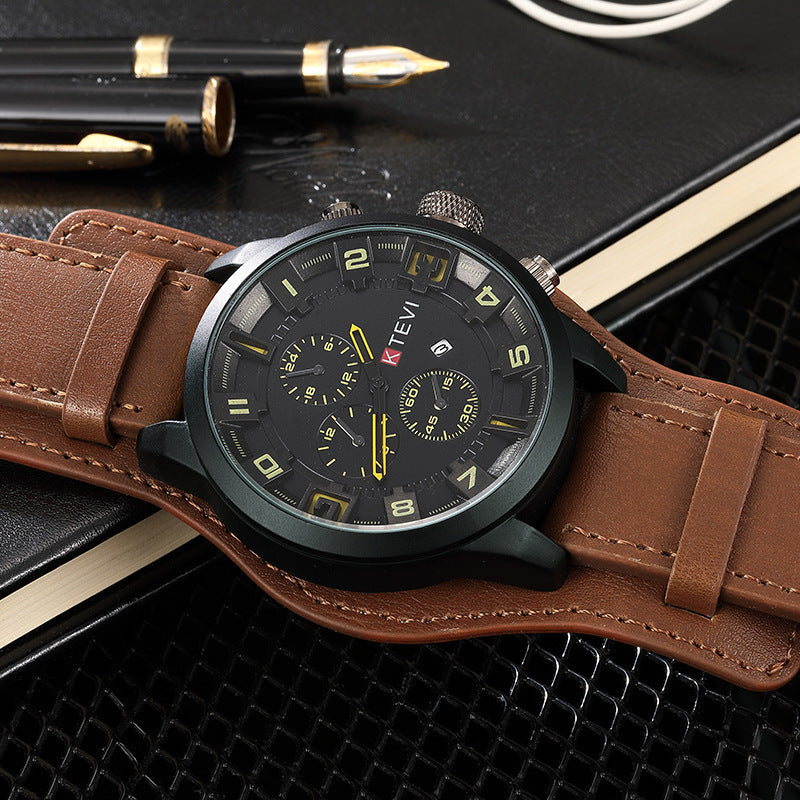 Men Watch Leather Straps Stainless Steel Good Quartz Luxury Man Wristwatch Waterproof Watches Male Watch Wrist Watch Valentines Gift Fashion