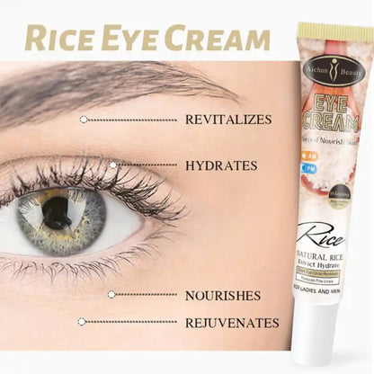 Aichun Beauty Natural Rice Eye Cream - Bags Removal Anti Wrinkle Firming Eye Cream for dark circles and puffiness