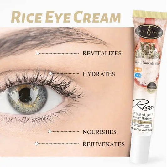 Aichun Beauty Natural Rice Eye Cream - Bags Removal Anti Wrinkle Firming Eye Cream for dark circles and puffiness