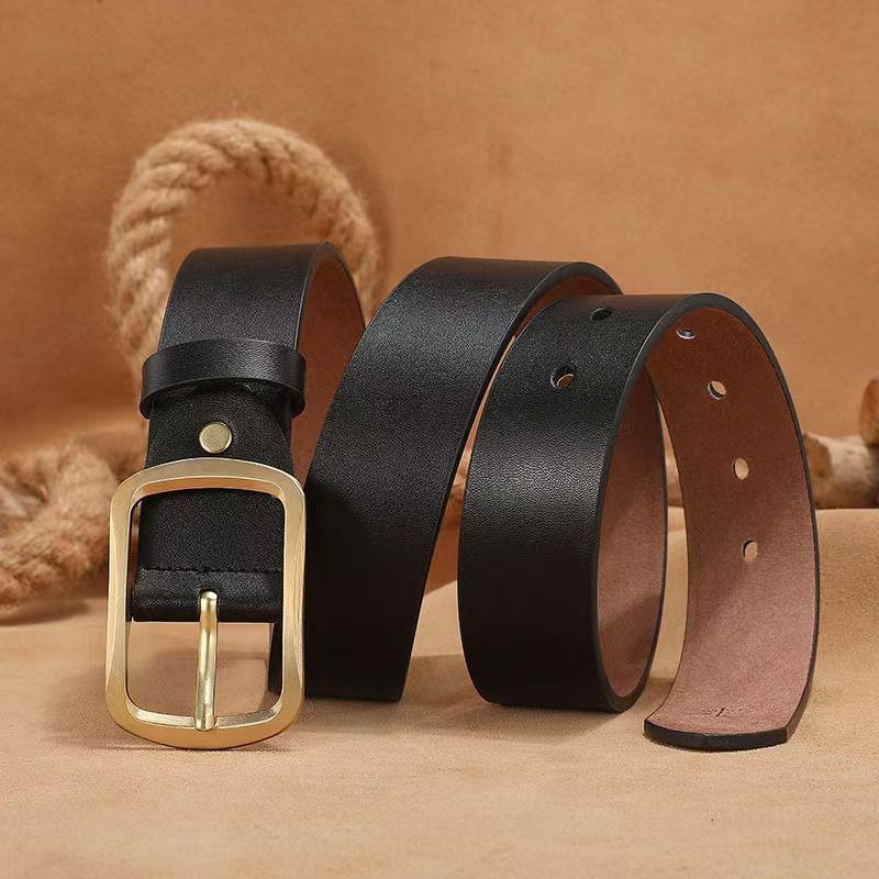Men's belt Leather belt Leisure Versatile Men's Needle Buckle Belt Fashionable men's waist belt Double sided two-layer cowhide Belt