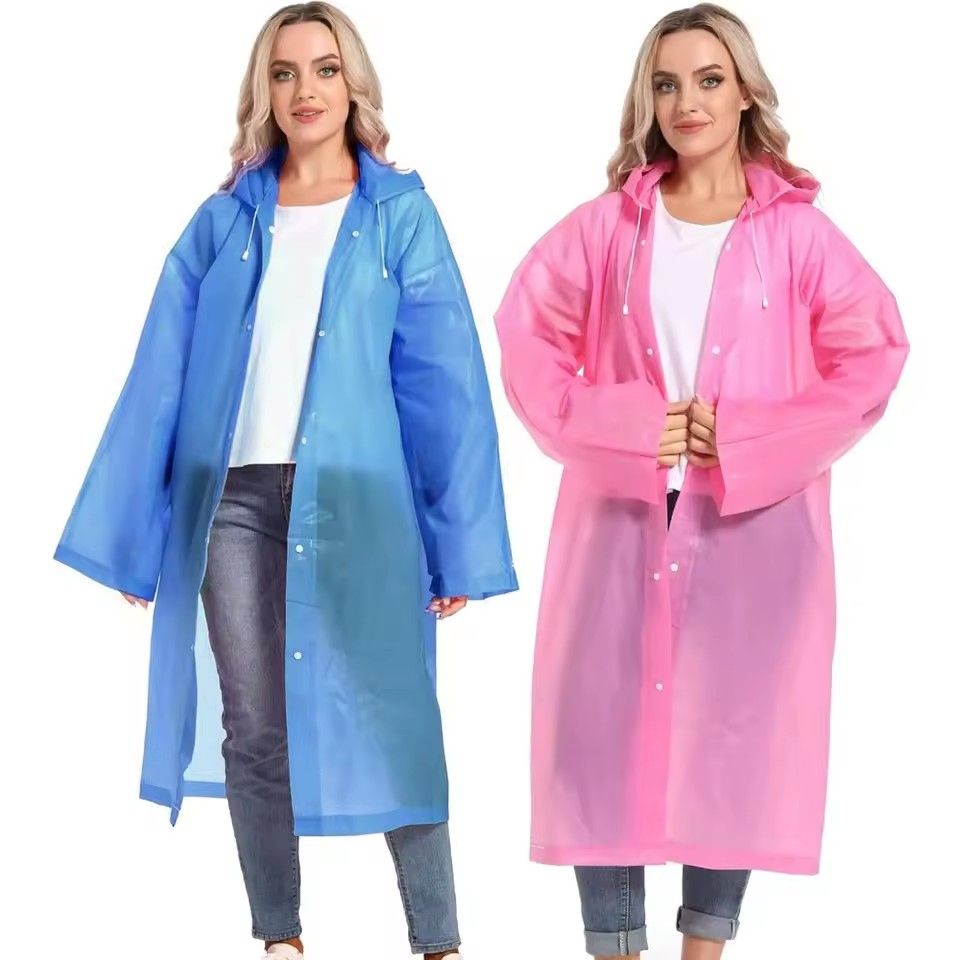 Disposable Adults Reusable Raincoats,Waterproof Rain Ponchos,Adults-Reusable Emergency Raincoats with Hoodand Drawstring