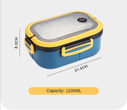 Single Double-layer Lunch Box Portable Compartment Fruit Food Box Microwave Lunch Box With Fork And Spoon Picnic Fresh Box