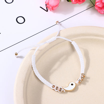 Hot selling new style stitching gossip ying yang couple bracelet hand woven tai chi bracelet ying yang jewellery Brand MM