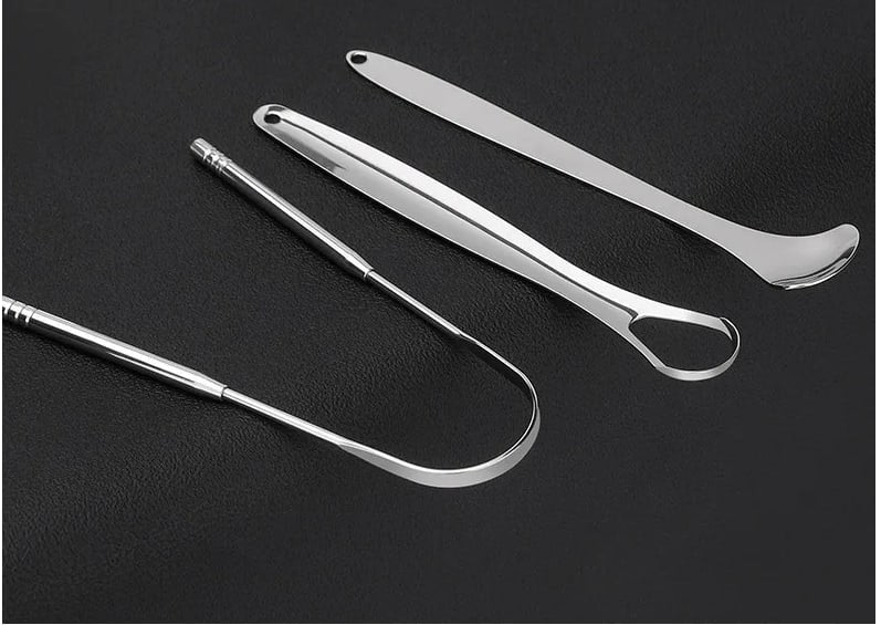 3 Pcs/set Stainless Steel Tongue Scraper Metal Tongue Cleaner Reusable & Eco-friendly Tongue Brush Fresh Breath With Travel Box