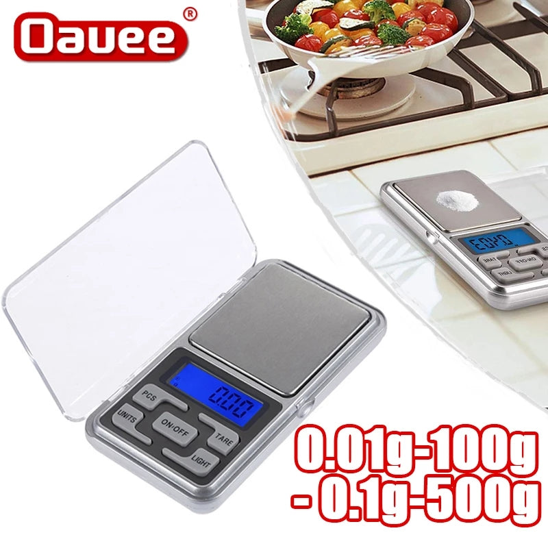 Mini Electronic Scales High Precision 500gx0.1g/ 0.01g Pocket Digital Scale for Gold Sterling Silver Jewelry Balance Gram For Kitchen