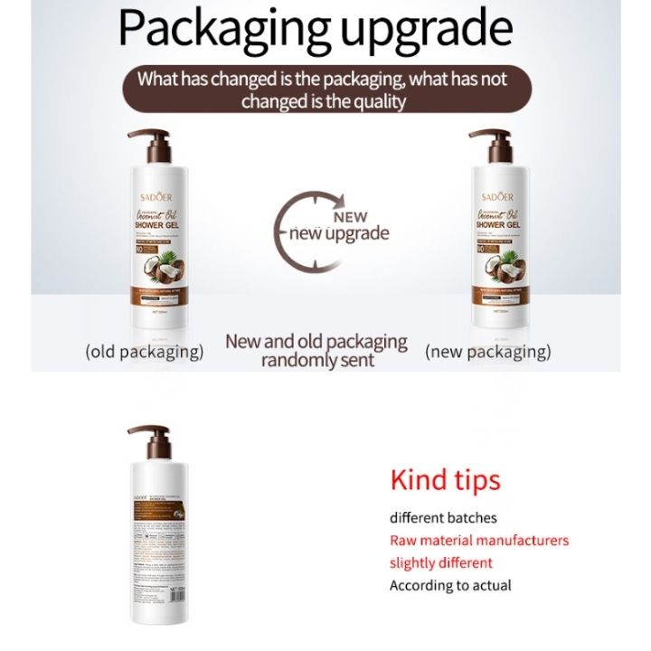 SADOER 500ml Coconut Body Wash Shower Gel Amino Acid Clean gently Nourishing skin Moisturizing Fragrance Shower Gel remove dirt Remove mites Moisturize the cuticle grease control