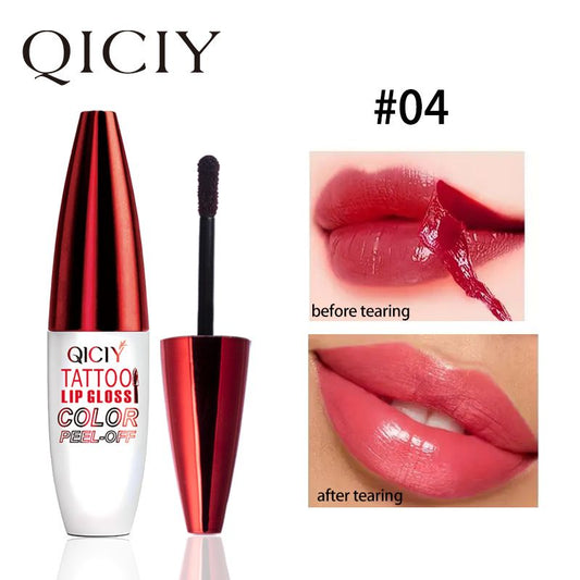 QICIY Natural Matte Stained Lip Tear off Lipstick Durable Waterproof Non stick Cup Mist Tear off Lip Gloss
