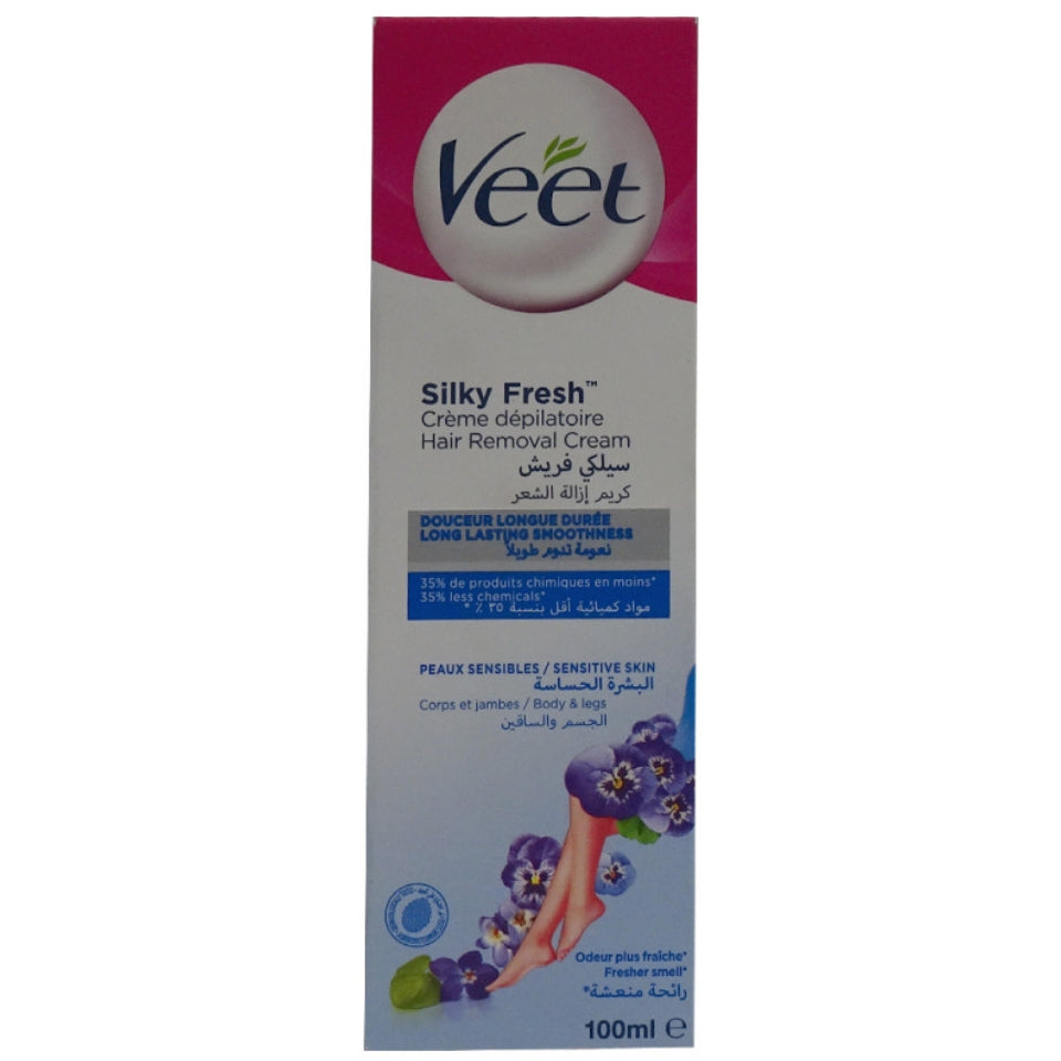 Veet Silky Fresh Hair Removal Cream For Sensitive Skin Body Legs 100ml