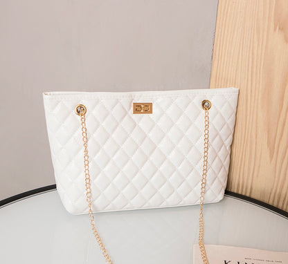 Big Tote Bags for Women Chain Crossbody Bag Diamond Lattice Shoulder Bag Female Large Leather Plaid Shopper Handbags