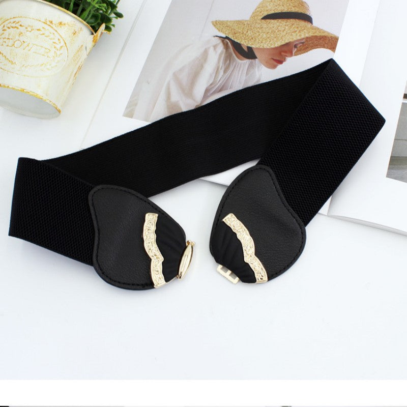 Fashion Women's Belt Elastic Waist Cover Belt Wide Belt Female Wide Waistban With Versatile Elastic Decoration Expands To size