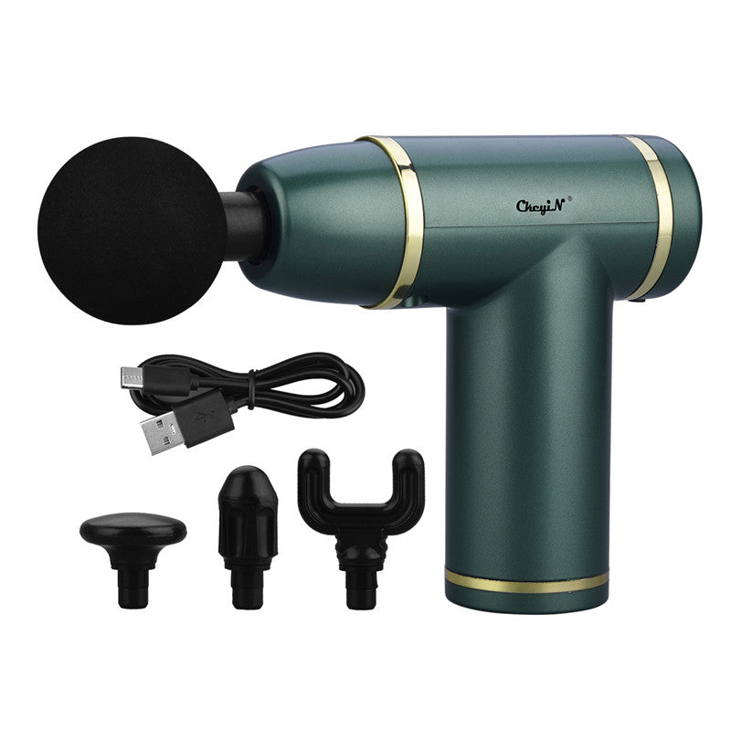 Fascia Gun Electric Massager Gun 8-speed Adjustment 4 Replacement Head Portable Whole Body Relaxation Muscle Massage Gun Mini Portable Electric Deep Tissue Percussion Massager for Pain Relief