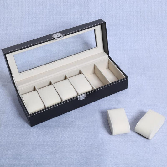 High Quality PU Leather 6 Grid Watch Organizer