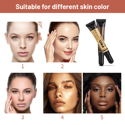 Makeup Facial Foundation Waterproof Concealer Base Fluid Brighten Skin Colour BB Cream Lasting Oil Control Cosmetics Nude Makeup Highlighter Concealer