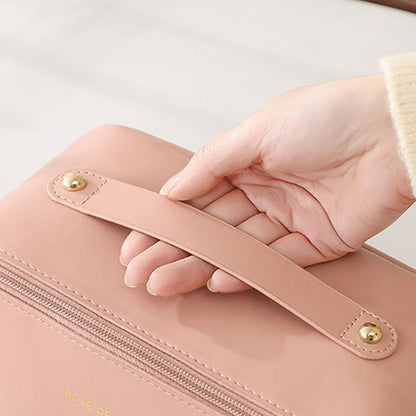 Large capacity travel makeup bag portable PU makeup bag/men and women waterproof bathroom washing and carrying bag multi-functional toilet makeup bag storage box