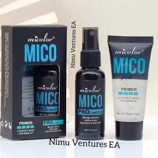 2 In 1 Micolor Mico Fit Me Primer + Pro. Setting Spray Fixer HD High Definition long lasting Matte finish base for Makeup